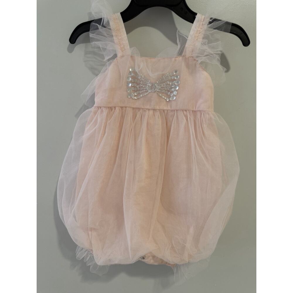 TUTU DU MONDE Bébé Rumi Romper Pink tulle 6-12 Months NEW $150 MSRP